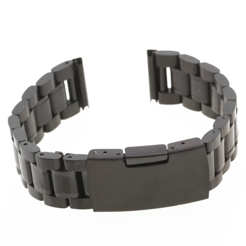 

New 22mm Black Wristwatch Part Stainless Steel Metal Bracelet Watch Strap Men's watch Band Accessories Watchbands Reloj Hombre