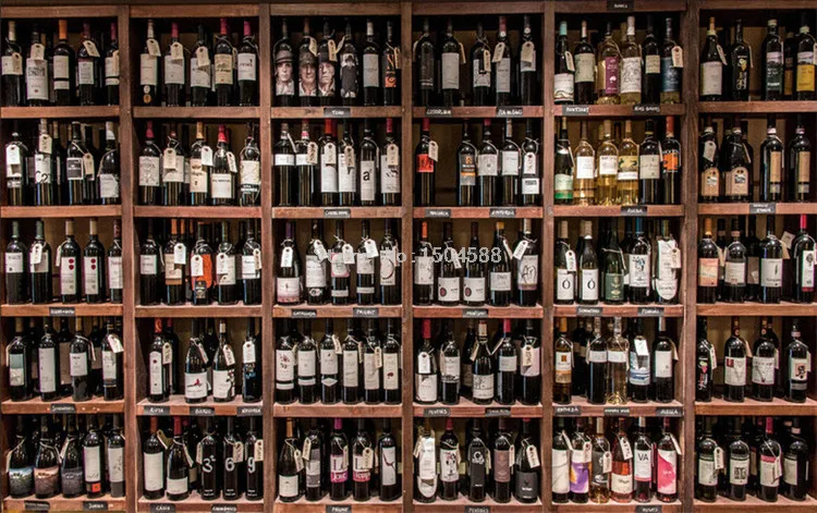 Papel de parede 3d estilo europeu, garrafas