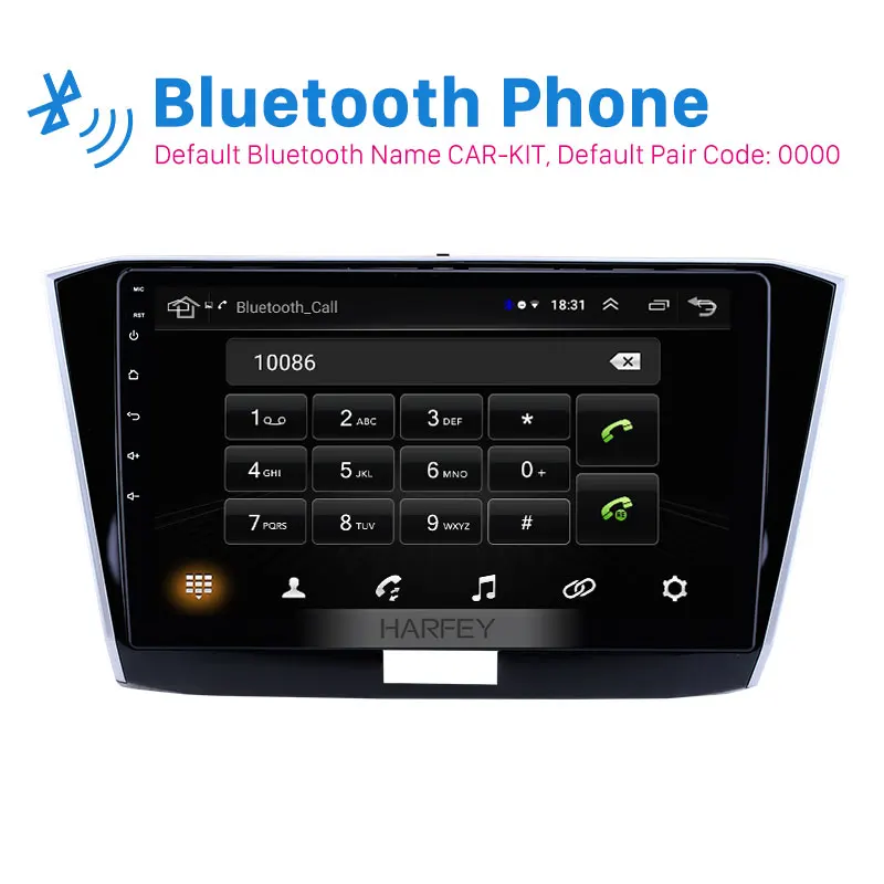 Harfey Car 10.1&quot Stereo HD GPS Bluetooth Android 8.1 Radio for VW Volkswagen Passat 2016 2017 2018 with USB support Carplay |