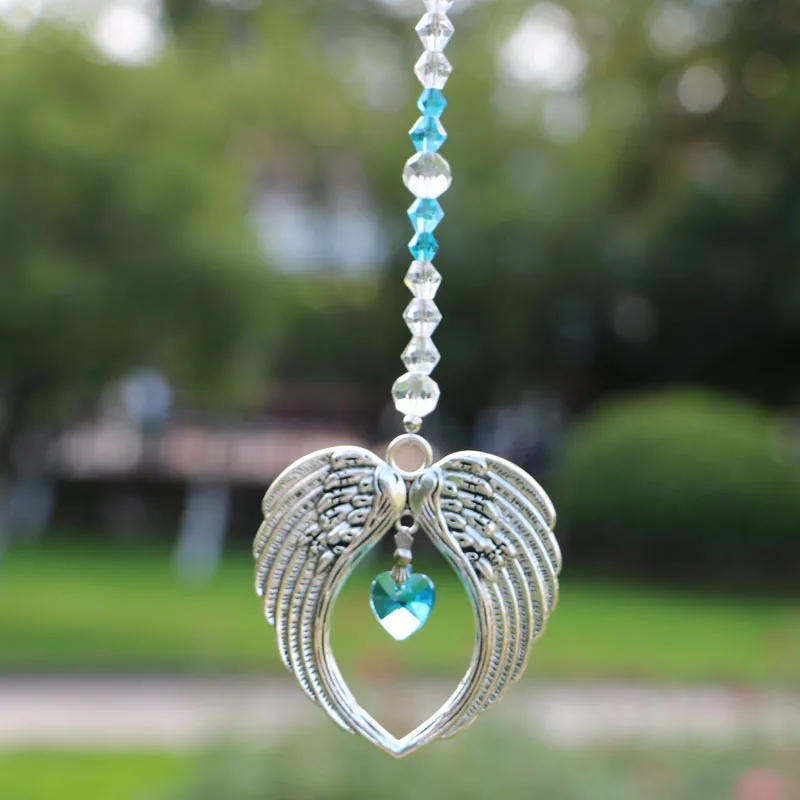 

1PCS Crystal Butterfly Suncatcher Pendant Prisms Hanging Heart Pendulum Ornament Wedding Decor