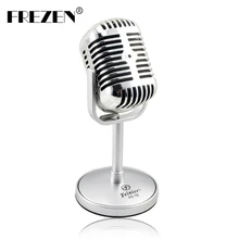 FREZEN Vintage Microphone Studio Filaire Classique Rétro Microphone À Condensateur Professionnel Vieux Style KTV MIC pour Ordinateur Portable