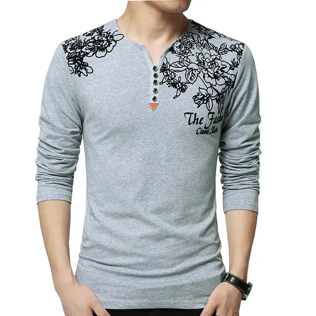 Aliexpress.com : Buy Spring Autumn Cotton Long Sleeve V neck T Shirt ...
