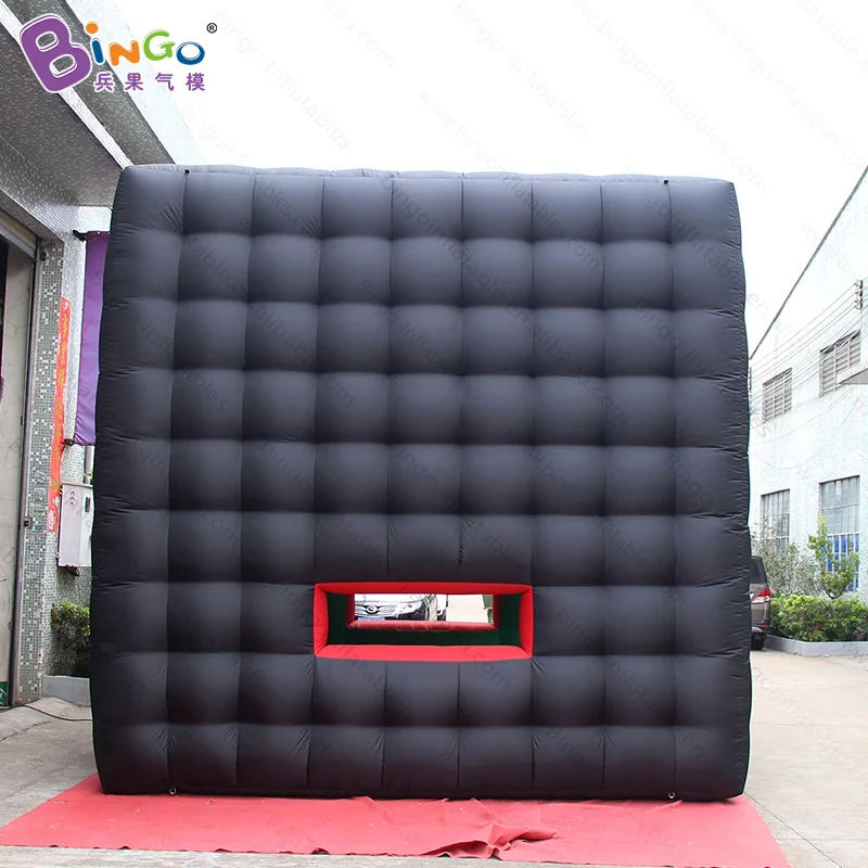  4x4 meters Inflatable cube tent for events black trade show tent inflatable photo booth- toy tent