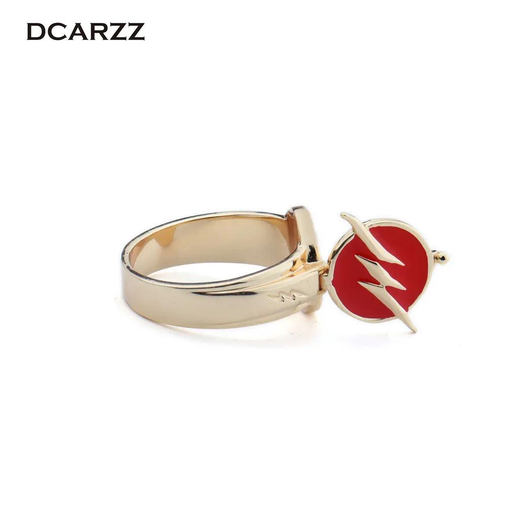 2017 Justice League The Flash Copper Ring Can be Opened Lightning Logo Superhero Cosplay Movie Jewelry Drop Shipping