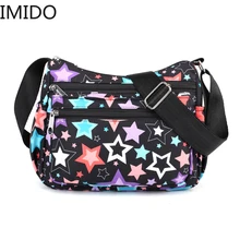 IMIDO, водонепроницаемые нейлоновые женские сумки-мессенджеры, сумка, модная сумка-тоут, цветок, через плечо, клатч, для путешествий, на плечо, Feminina Bolsos Mujer