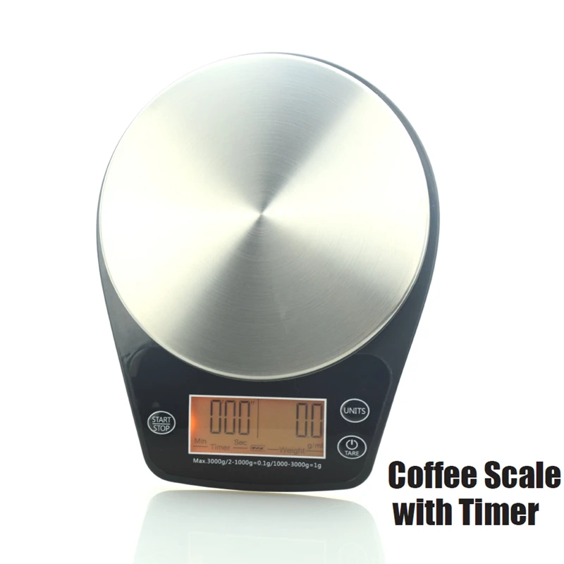 

Free Shipping Mini V60 Coffee Drip Scale with Timer 0.1G to 3000G Kitchen Weighting American Coffee Accessories