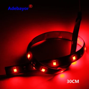 

100 X 30CM led strips 3528 patch car 1210 smd 15 LED strip chassis soft article lamp traffic wheel light White red blue yellow