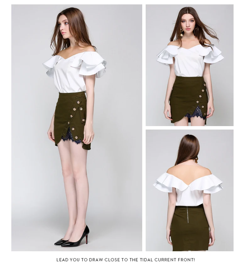 V Neck Mesh Stitching Blouses (14)