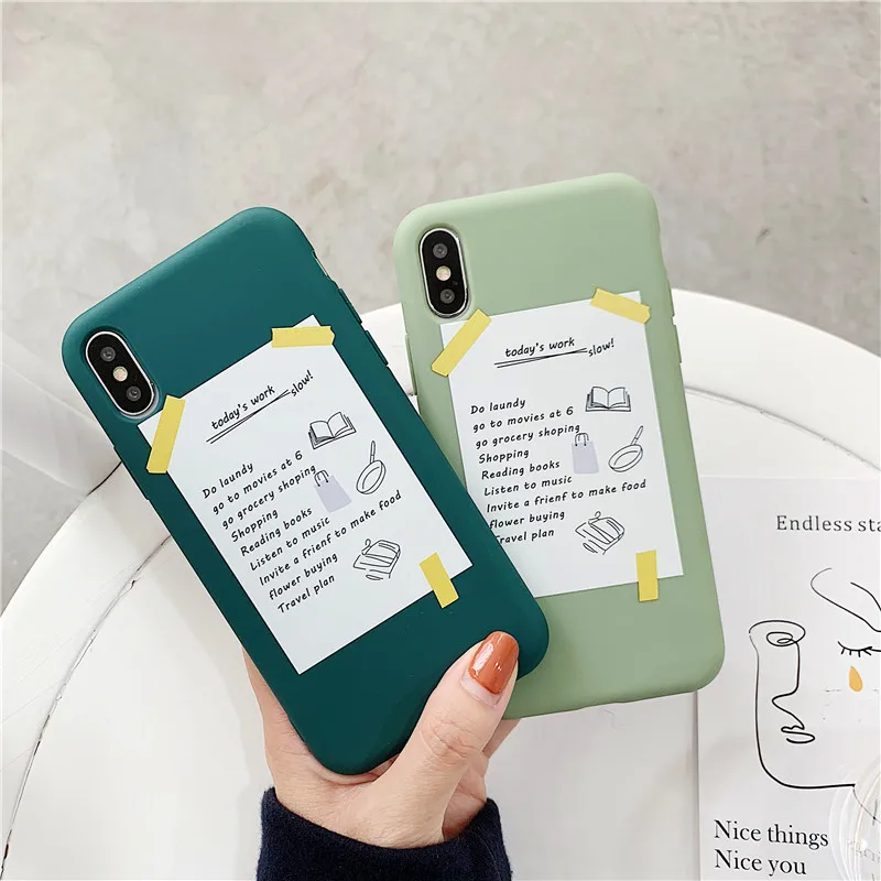 

My daily routine note For iPhone X XS 8 7 6 s Plus Ultra Thin Slim Soft TPU Silicone Cover Case For iPhone XR Coque Fundas Capa