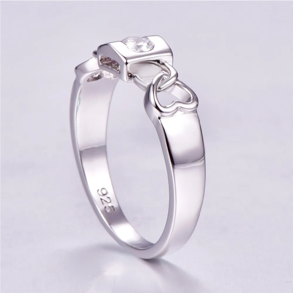 Lingmei Новое поступление любящее сердце и замок круглый дизайн фиолетовый белый CZ