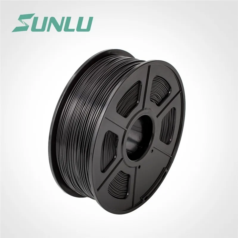 black SUNLU ABS нити 1,75 мм для 3d принтера без пузырьков Высокое качество пластик ABS нити для детей каракули 2.2LBS с катушкой - Цвет: black