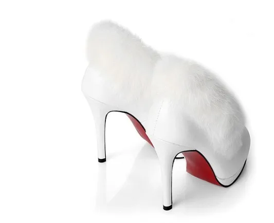 Дамы winte Мода Элегантные Кони волос короткие лодыжки снег полный подлинная натуральной кожи на высоких каблуках ботильоны женские туфли Плюс размер