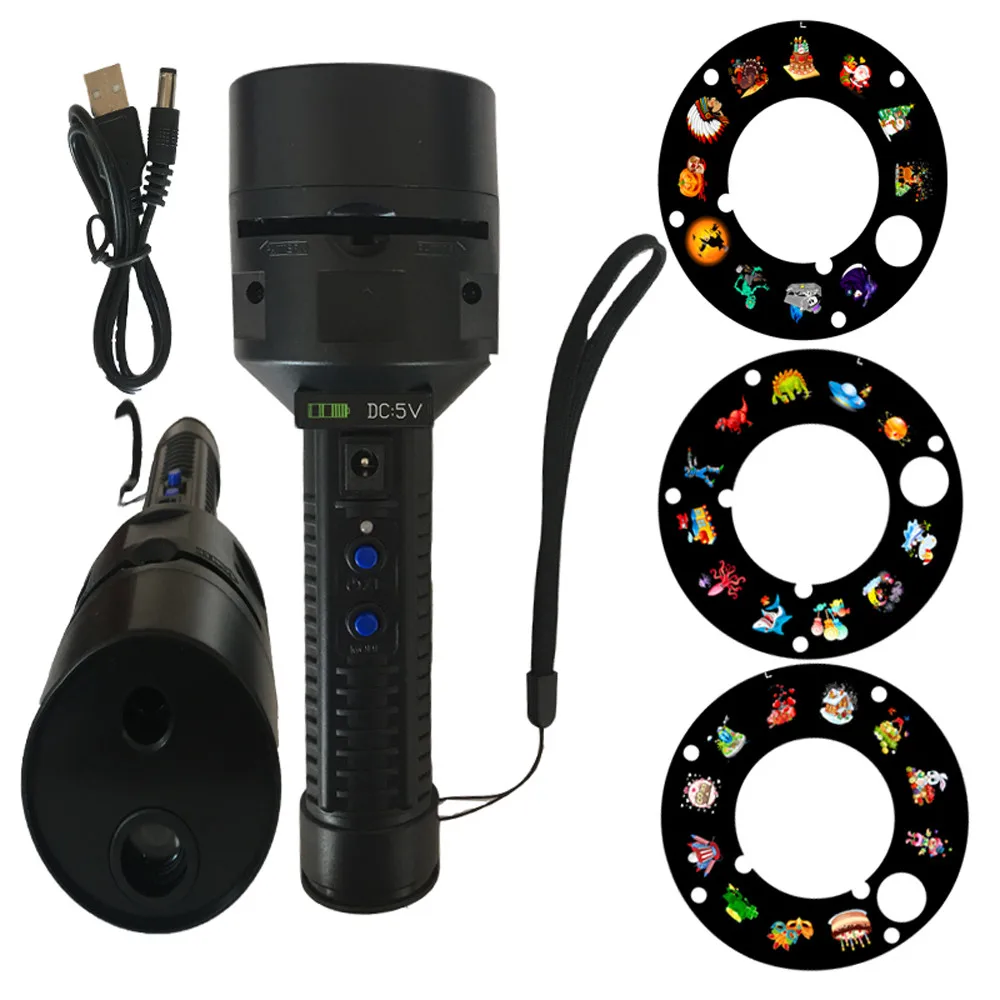 

2019 New LED Lighting Outdoor Flashlight Projector LED Light Landscape Xmas Halloween Party 36 Pattern Wheel Toggle Tripod #X