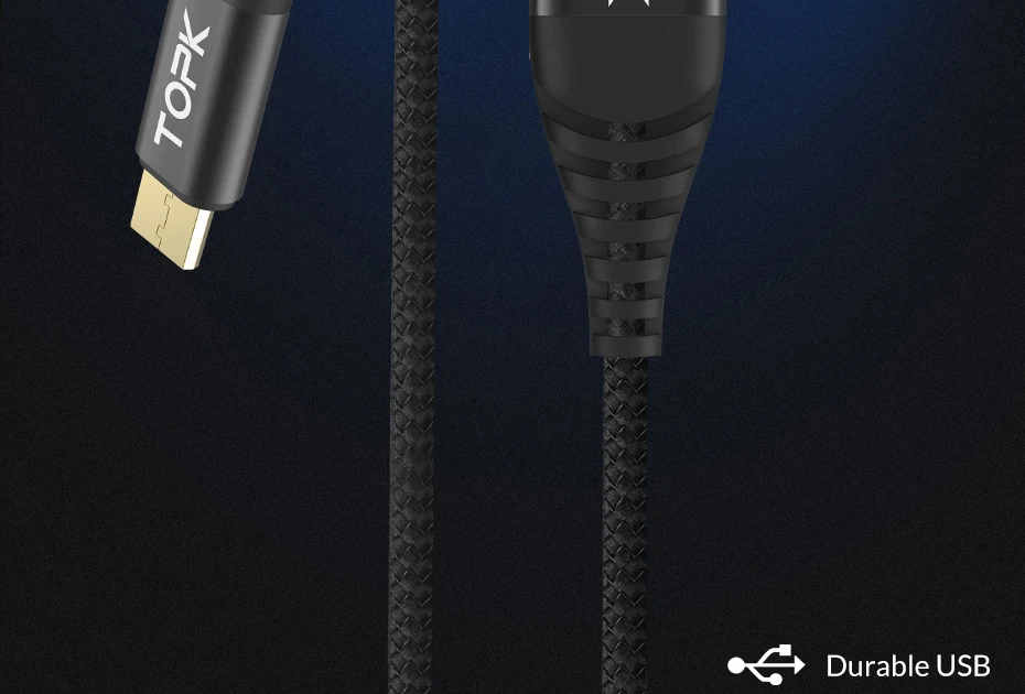 TOPK кабель micro usb нейлон синхронизации данных usb кабель для samsung S7 A5 A7 J7 Примечание 3 для huawei Xiaomi Redmi note зарядный кабель