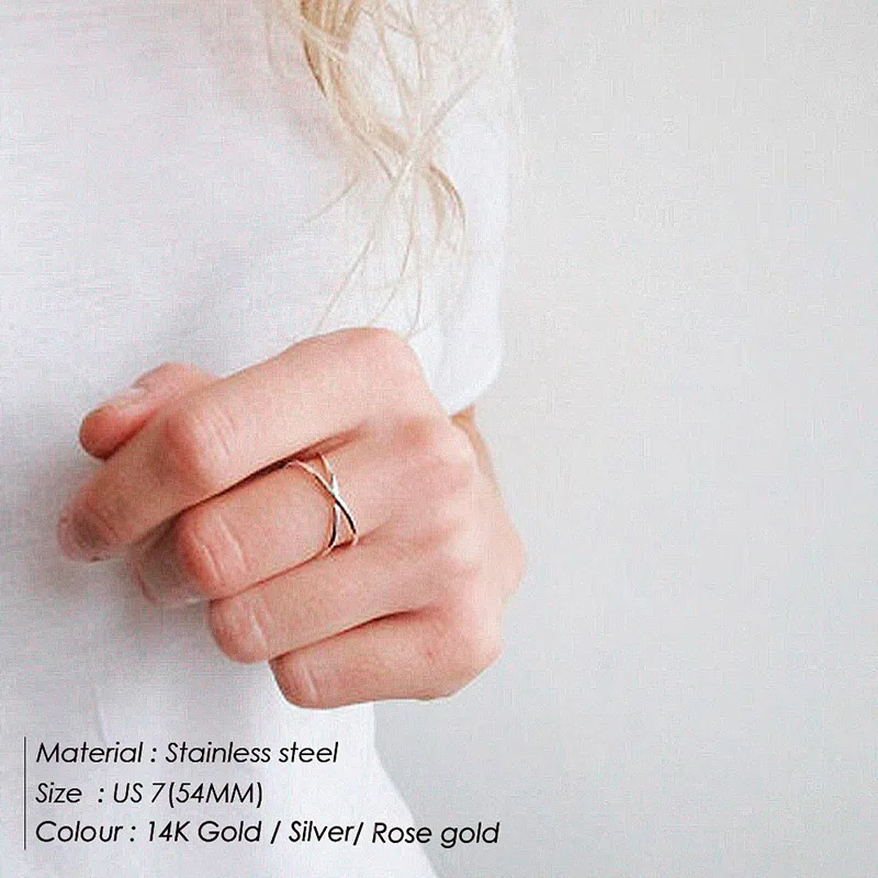 E-Manco трендовые кольца из нержавеющей стали для женщин, винтажное геометрическое мизинчиковое кольцо, изысканные составной Круглый Кольца средней длины, ювелирные изделия - Цвет основного камня: YJ15499