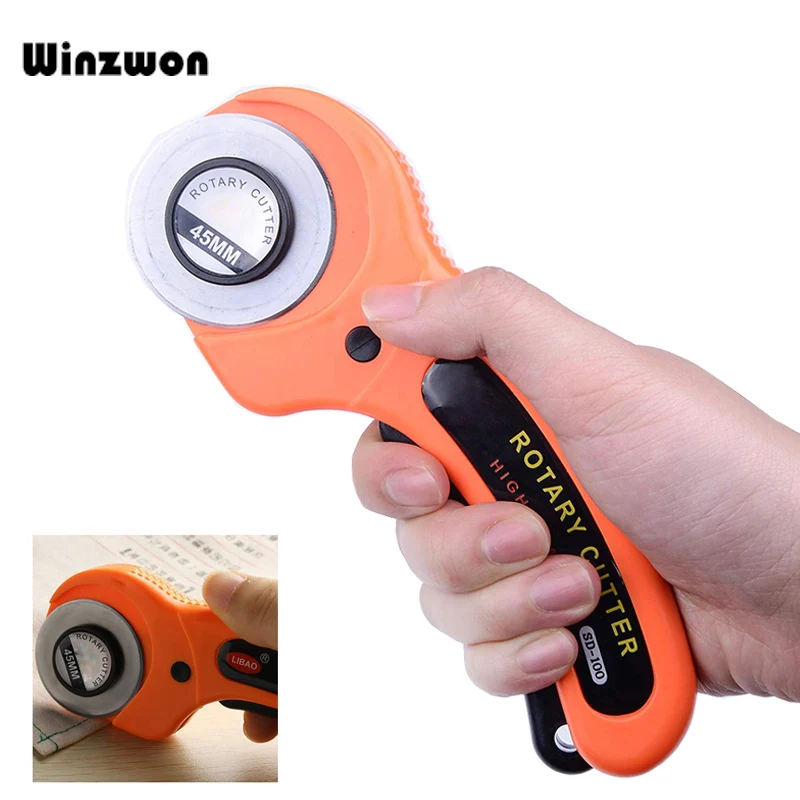 

45MM DIY Rotary Cutter Knife Safety Blade Fabric Cutter Leather Craft Patchwork Sewing Quilting Fabric Cutting Leathercraft Tool