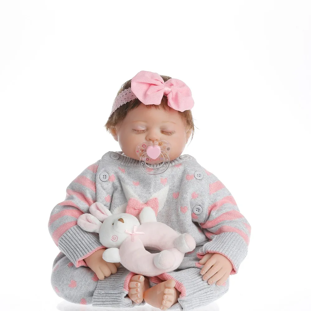 SanyDoll 22 дюйма 55 см хит продаж цельное Силиконовое детское красивое платье милая
