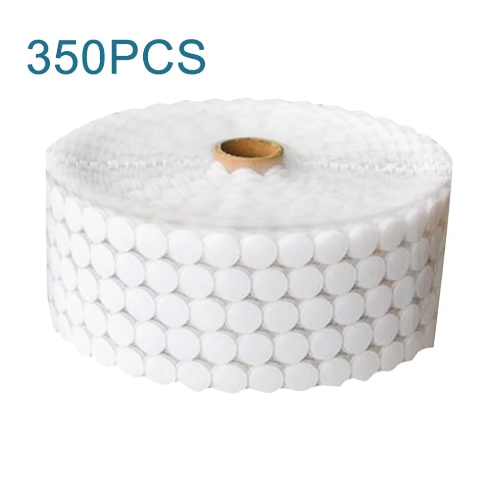 

350 PCS Magic Nylon Coin Sticker Double Sided Adhesive Hooks Loops Disks White Round Pads Dot Fastener Tape Sewing Wholesale New