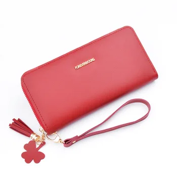 

Multifunction Tassel Wallet for Women Pretty Long Wallet 2019 Leather Zippered Wallet for Women Coin Purse