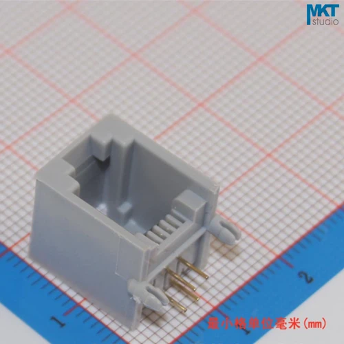 

10Pcs Sample Gray 6P4C RJ11 Female PCB Mount Telephone Modular Connector Socket Interface For Plug Jack