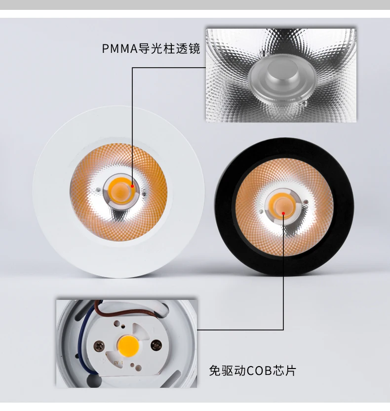 LED Downlight Dimmable 3W 5W 7W 10W 15w Ultra Thin Surface Mounted Driverless cob led Lamp Spot Light AC220V 230V