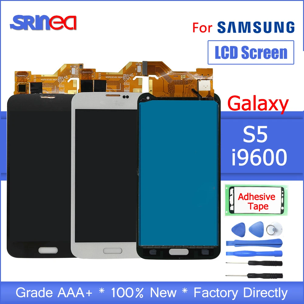 

LCD Replacement For Samsung Galaxy S5 i9600 G900 G900F G900A LCDs Display with Touch Screen Digitizer Assembly 100% Tested