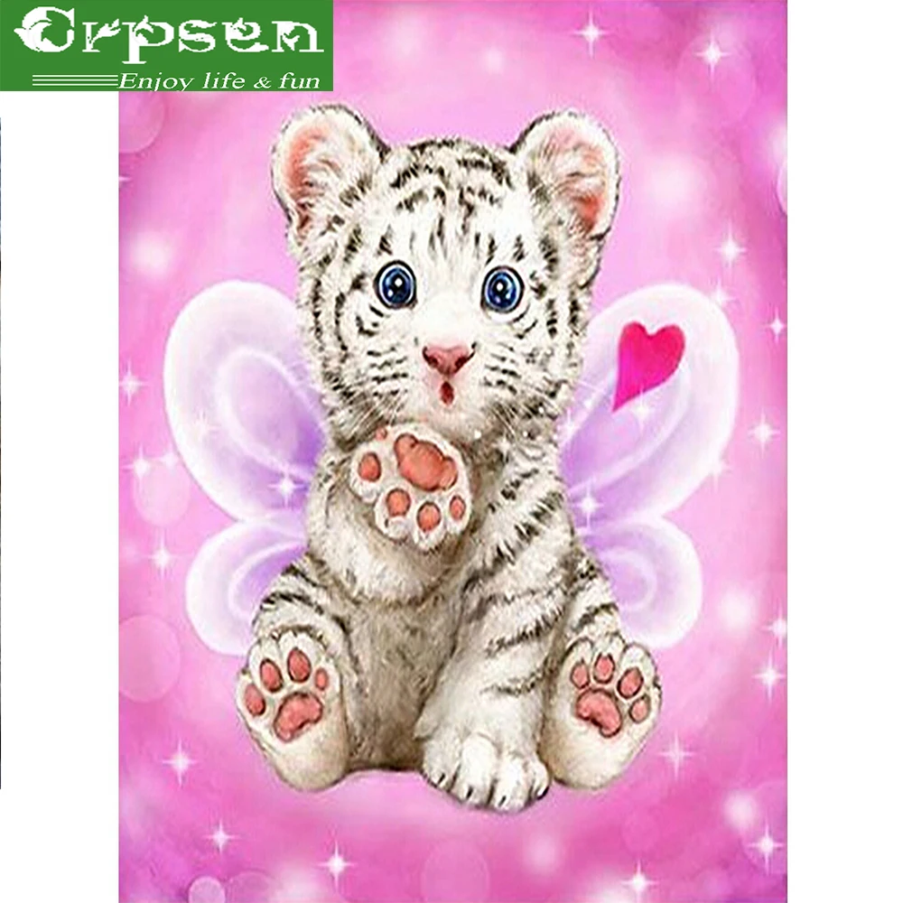 Diamond Painting 5D DIY Embroidery Square Full The Lovely Tiger Crafts&ampSewing Needlework Cross Stitch Wall Arts | Дом и сад