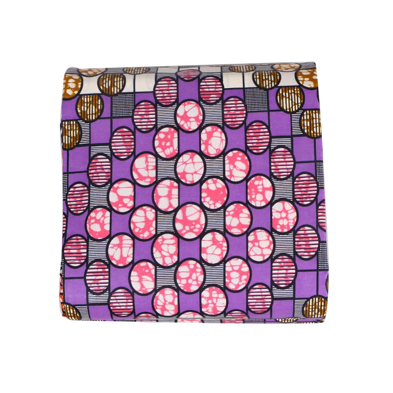 Фиолетовый Африканский батик ткань модный дизайн 6 ярдов Воск Ткань Нигерия воск печать ткань, Африканский воск печати полный хлопок
