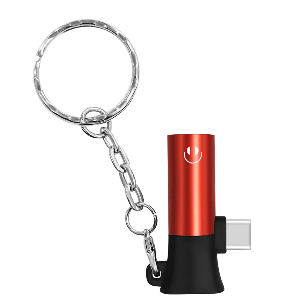 

2 in 1 Type C to 3.5mm Head Audio USB C Cable Spliter Keychain Phone Adapter 3.5mm headphone Jack Type-C charging hole Y10