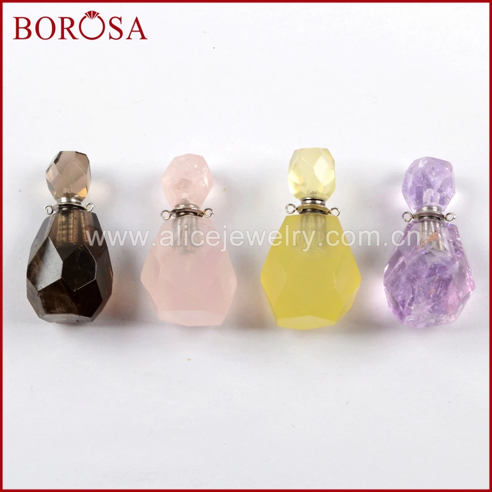 BOROSA 3/5 шт. парфюмерный флакон драгоценные камни граненые соединители натуральный