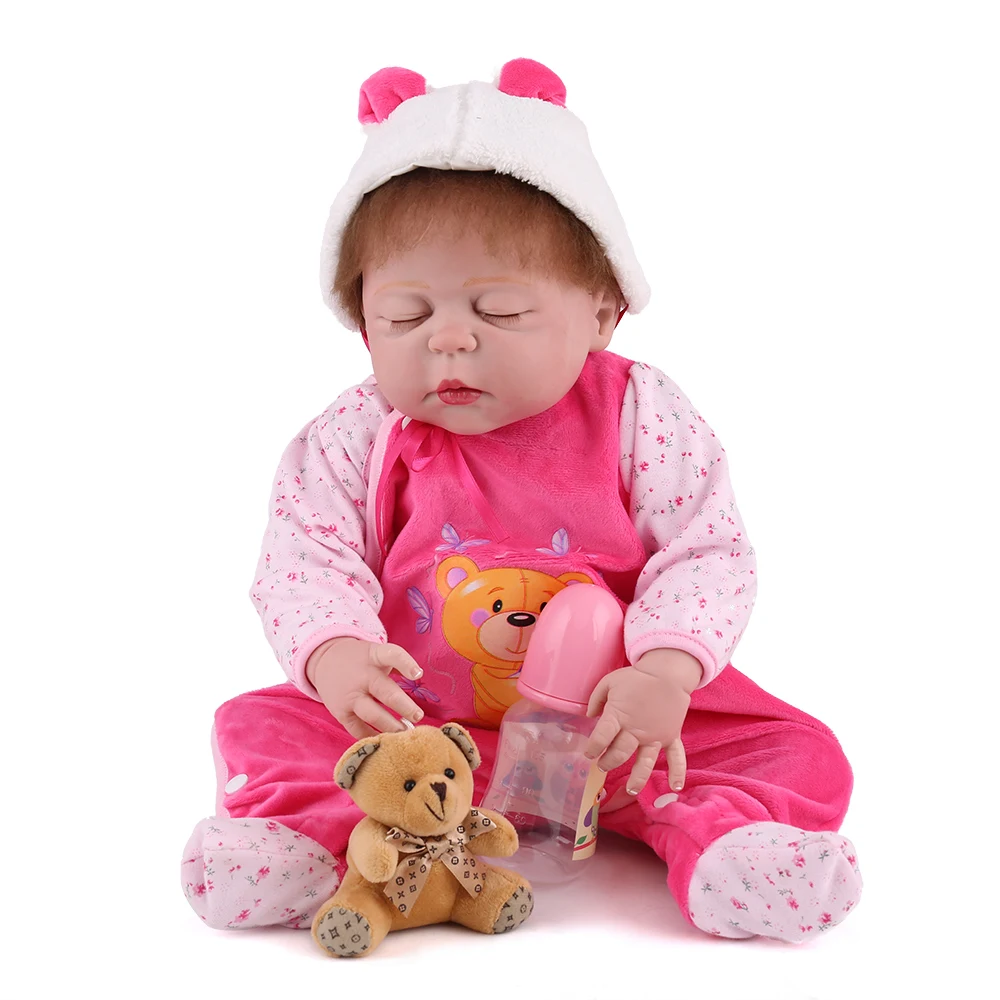 

22inch 55cm Full silicone Vinyl newborn Princess Toddler Babies Dolls toys Girls Birthday Gift Present Child Play House doll
