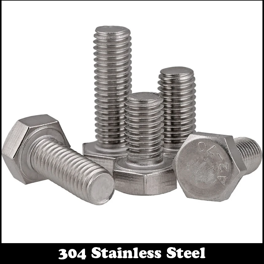 

2pcs M8 120mm M8*120mm 304 Stainless Steel SS DIN933 Full Thread HEX Hexagon Head Screw