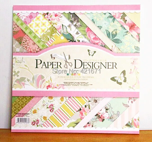 

40sheets/set,12inch Colorful Flower Decorative Gift Wrapping Book kit DIY Scrapbooking Paper pack Set,origami,paper craft