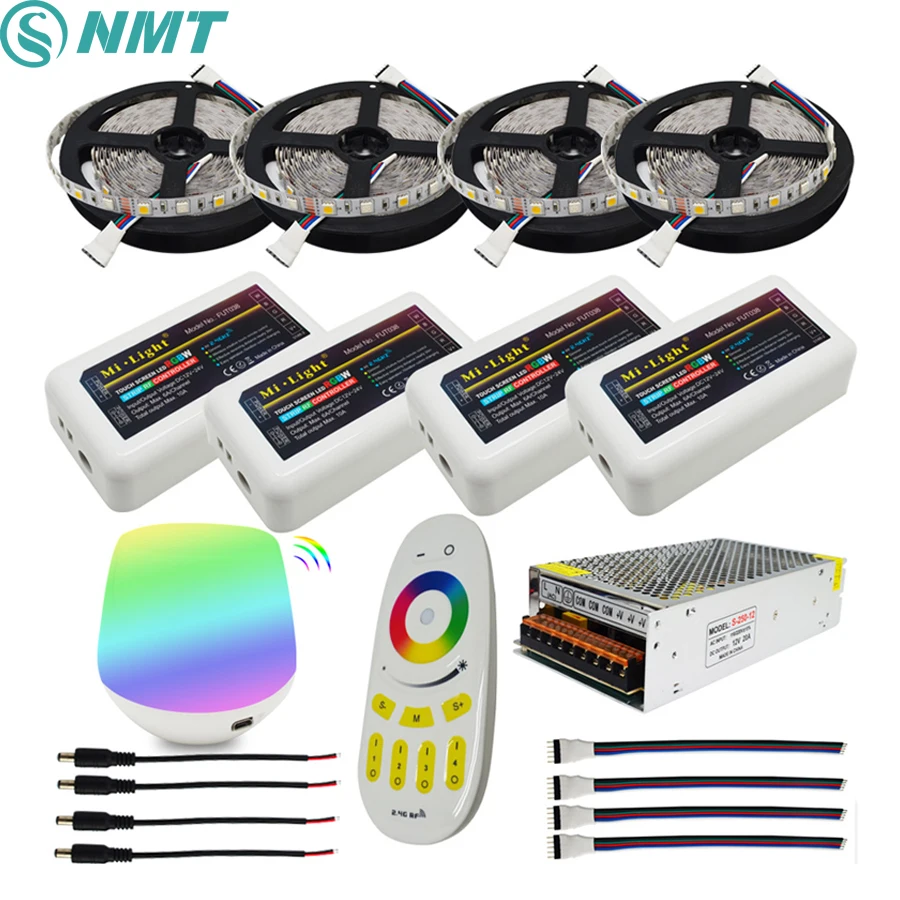 RGBW 12V LED Strip 5050 Waterproof IP20/IP65 Flexible led Light Tape+ Mi Light RF Touch Remote+WiFi - 32658440739
