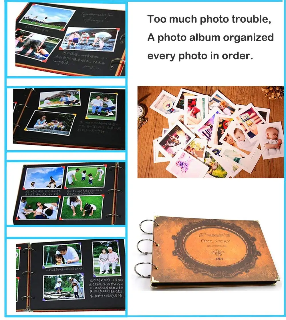 60 страниц наша история фотоальбом креативный памятный ручной работы отрывной альбом альбомы Свадебный фотоальбом