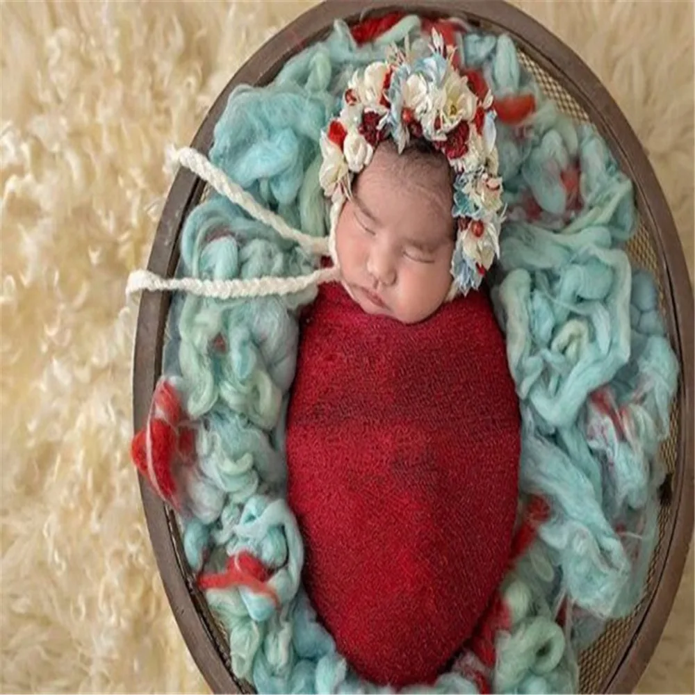 100% чистый шерстяной реквизит для фотосъемки новорожденных одеяло корзина