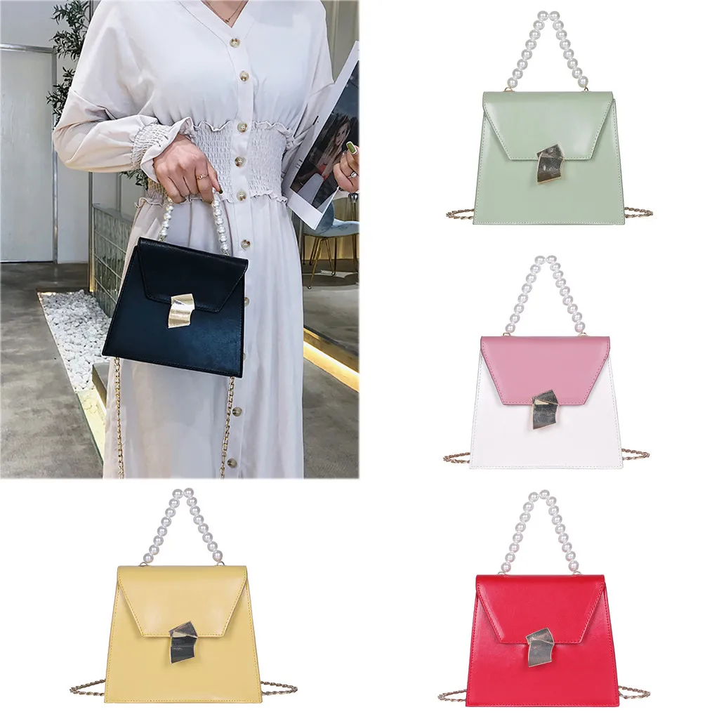 

Elegant Women Pearl Mobile Wild Messenger Bag Fashion Single Shoulder Small Square Bag Bags For Women 2019 Luxury Designer 50