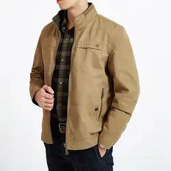 Yuwaijiaren 2018 Новое поступление весенняя куртка мужская повседневная хлопковая Курточка бомбер Армия Мода Воротник мужской верхней одежды