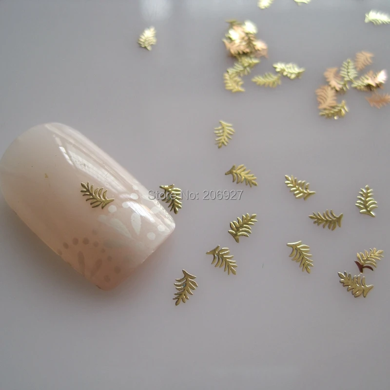 

MS307-2 100pcs Sea Series Gold Cute Leaf Metal Sticker Nail Art Metal Sticker Nail Art Decoration Non-adhesive Sticker