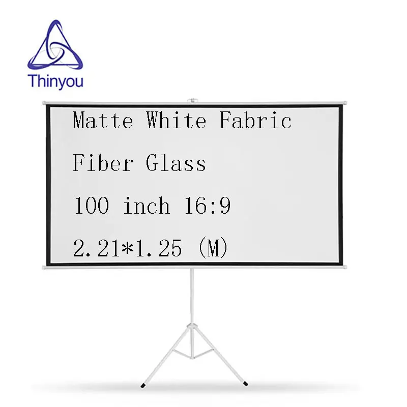 Thinyou 100 Inch 16 9 Portable font b projector b font screen Matte White Fabric Fiber