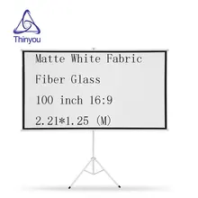 Thinyou 100 Inch 16:9 Portable projector screen Matte White Fabric Fiber High Definition Bracket Screen with Stable Stand Tripod
