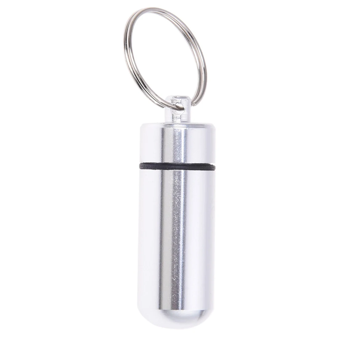 

Silver Pill Medicine Box Case Holder Container Capsule Bottle Keyring Keychain