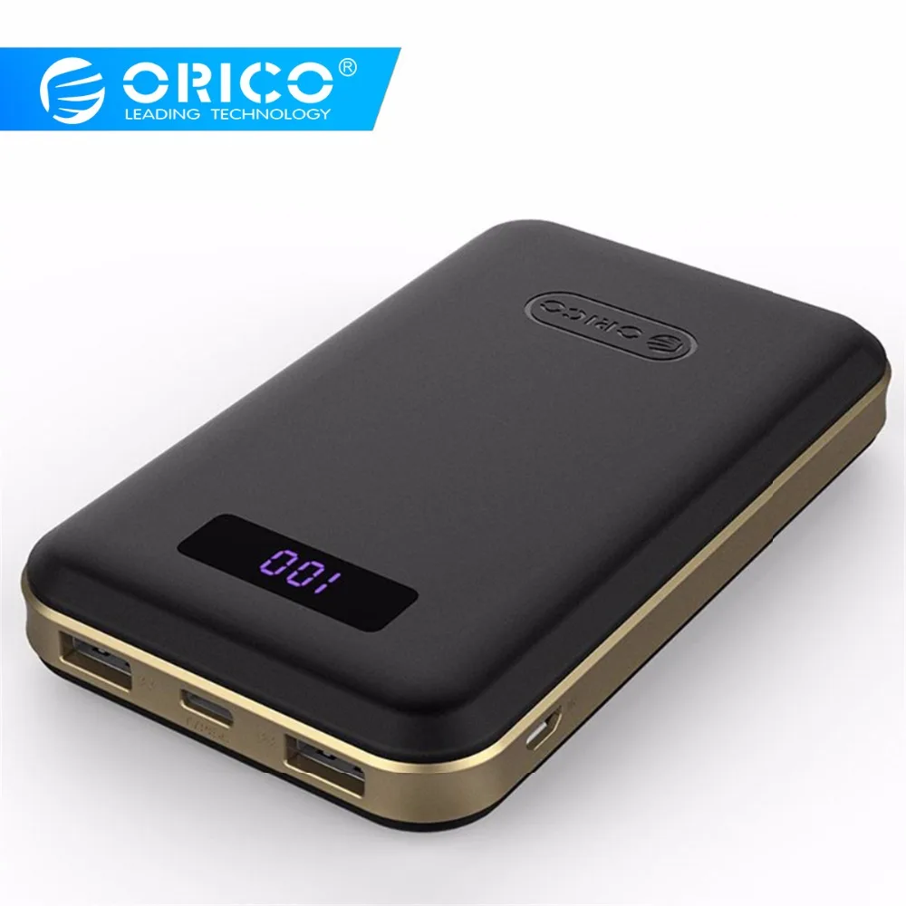 

ORICO 12500mAh Power Bank Dual-port LCD External Battery Portable Type-c Fast Charger Powerbank With LED Light for Mobile Phone