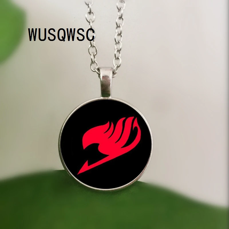 

WUSQWSC 3 / Color Styles Fairy Tail Necklace Glass Dome Pendant Necklaces Women Game Anime Jewelry Wholesale