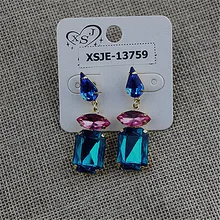 Синие, зеленые, розовые Модные женские серьги на день рождения,, ювелирные изделия