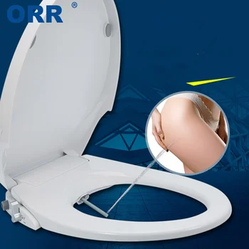 Non-Electric Double Toilet Bidet Seat Cover Plastic Shattaf Bathroom Bidet Attachment Ass Buttocks Washing ORR non electric bidet toilet attachment fresh water mechanical sprayer ass washer implement simple clean body irrigador orr