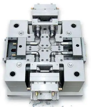 

ABS pipeline and electronic mold and four sliders in plastic mold