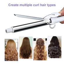 Ovonni Керамика Инструменты для укладки профессиональный для завивки волос Iron1 Chrome щипцы для завивки палочка с 5 Температура установка двойной Напряжение