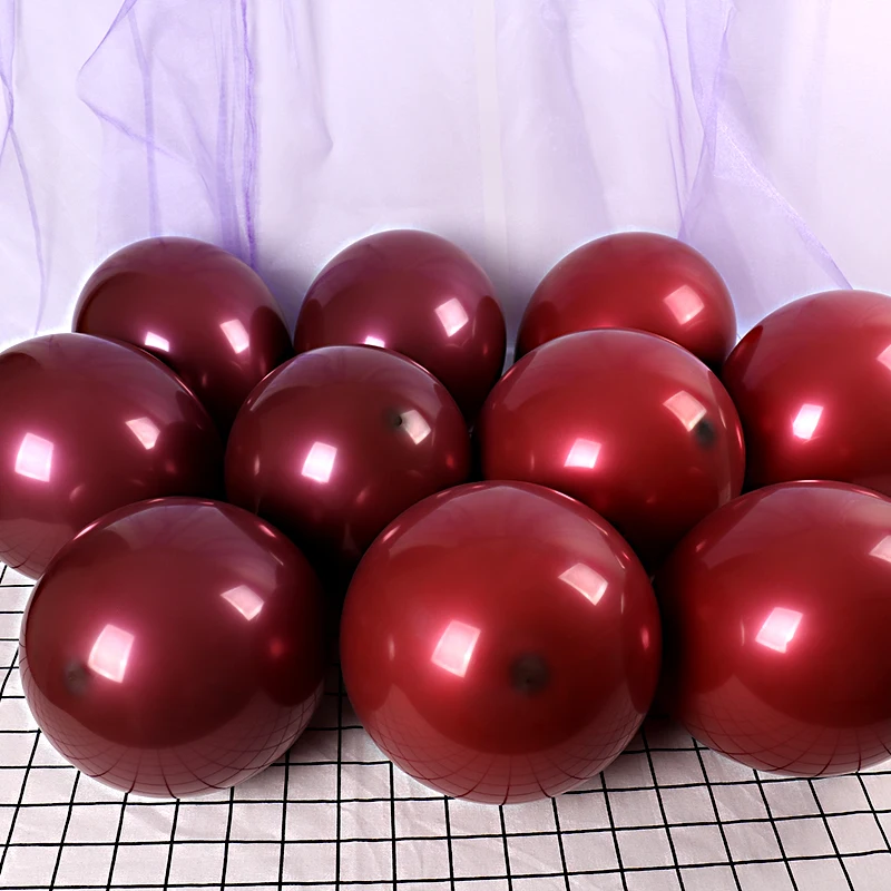 

10inch Double Layer Balloon Glossy Metallic Red Purple Blue Pearl Latex Balloons Globos Birthday Wedding Party Decoration
