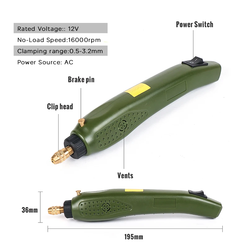 Mini Drill Powerful 16000rpm 21W 12V2A Portable